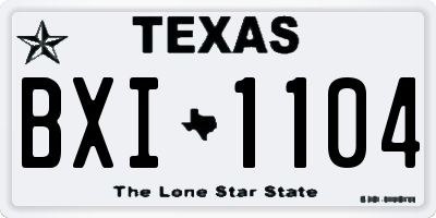 TX license plate BXI1104