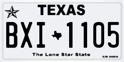 TX license plate BXI1105