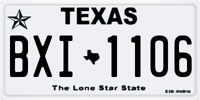 TX license plate BXI1106