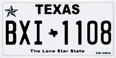 TX license plate BXI1108