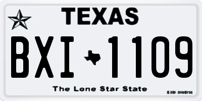 TX license plate BXI1109