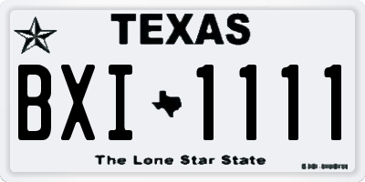 TX license plate BXI1111