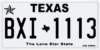TX license plate BXI1113