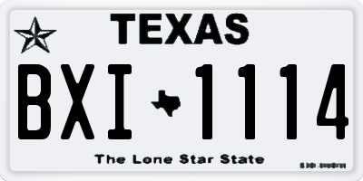 TX license plate BXI1114