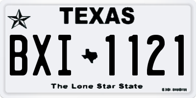 TX license plate BXI1121