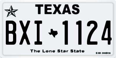TX license plate BXI1124