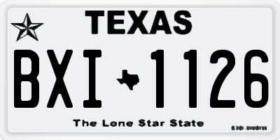 TX license plate BXI1126