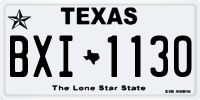TX license plate BXI1130
