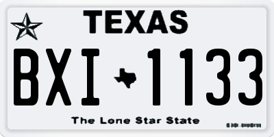 TX license plate BXI1133