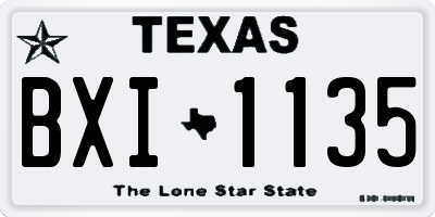 TX license plate BXI1135