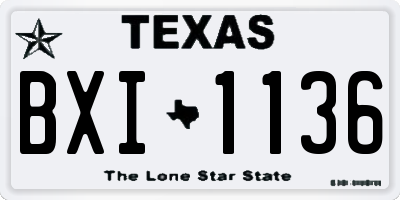 TX license plate BXI1136