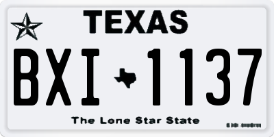TX license plate BXI1137