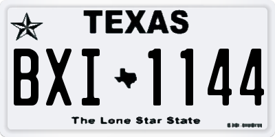 TX license plate BXI1144