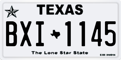 TX license plate BXI1145