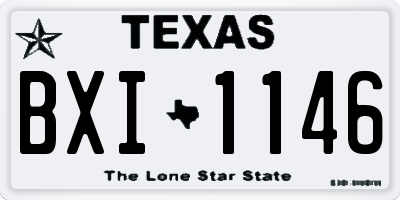TX license plate BXI1146