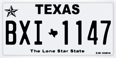 TX license plate BXI1147