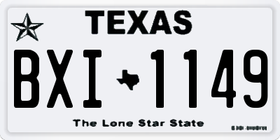TX license plate BXI1149