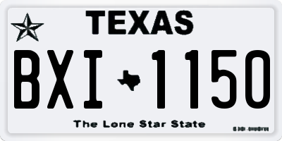 TX license plate BXI1150