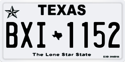TX license plate BXI1152