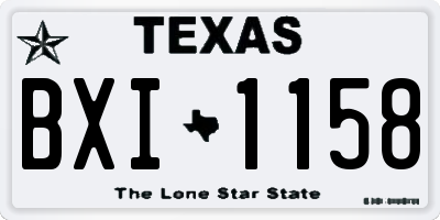 TX license plate BXI1158