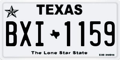 TX license plate BXI1159