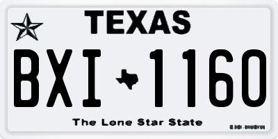 TX license plate BXI1160