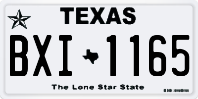TX license plate BXI1165