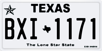 TX license plate BXI1171