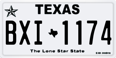 TX license plate BXI1174