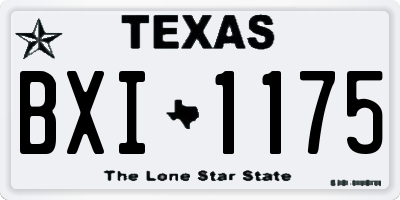 TX license plate BXI1175