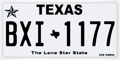 TX license plate BXI1177
