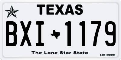 TX license plate BXI1179