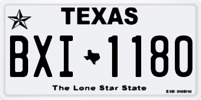 TX license plate BXI1180