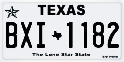 TX license plate BXI1182