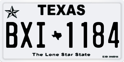TX license plate BXI1184