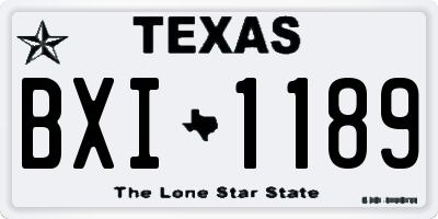 TX license plate BXI1189