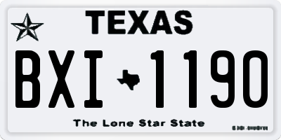 TX license plate BXI1190