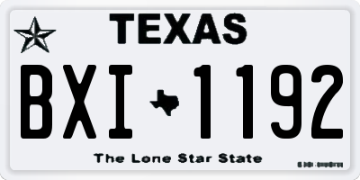 TX license plate BXI1192