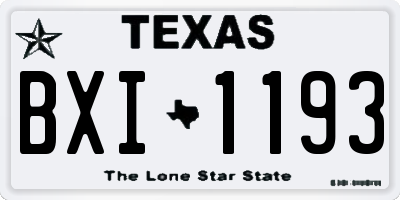 TX license plate BXI1193