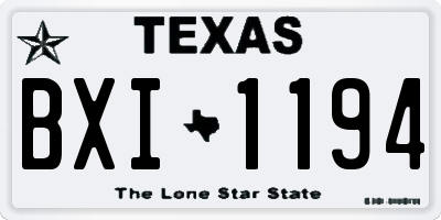 TX license plate BXI1194