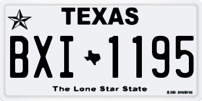 TX license plate BXI1195