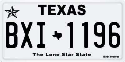 TX license plate BXI1196