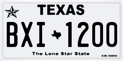 TX license plate BXI1200