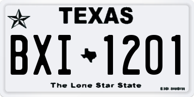 TX license plate BXI1201