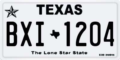 TX license plate BXI1204