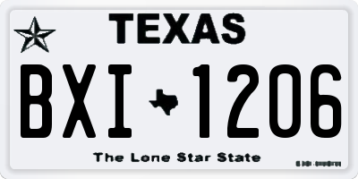 TX license plate BXI1206