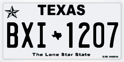 TX license plate BXI1207