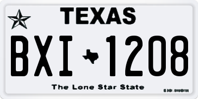 TX license plate BXI1208