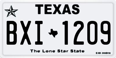 TX license plate BXI1209