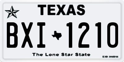 TX license plate BXI1210